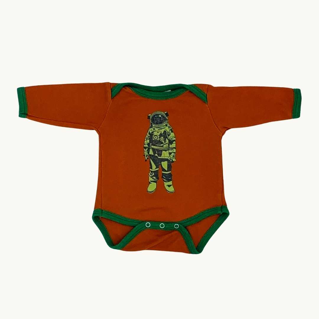 Needs TLC Spotty Frog astronaut bodysuit size 0-3 months