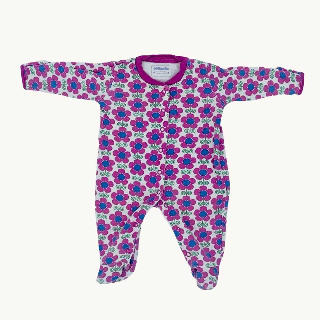 Needs TLC Jojo Maman Bebe flower sleepsuit size 0-3 months