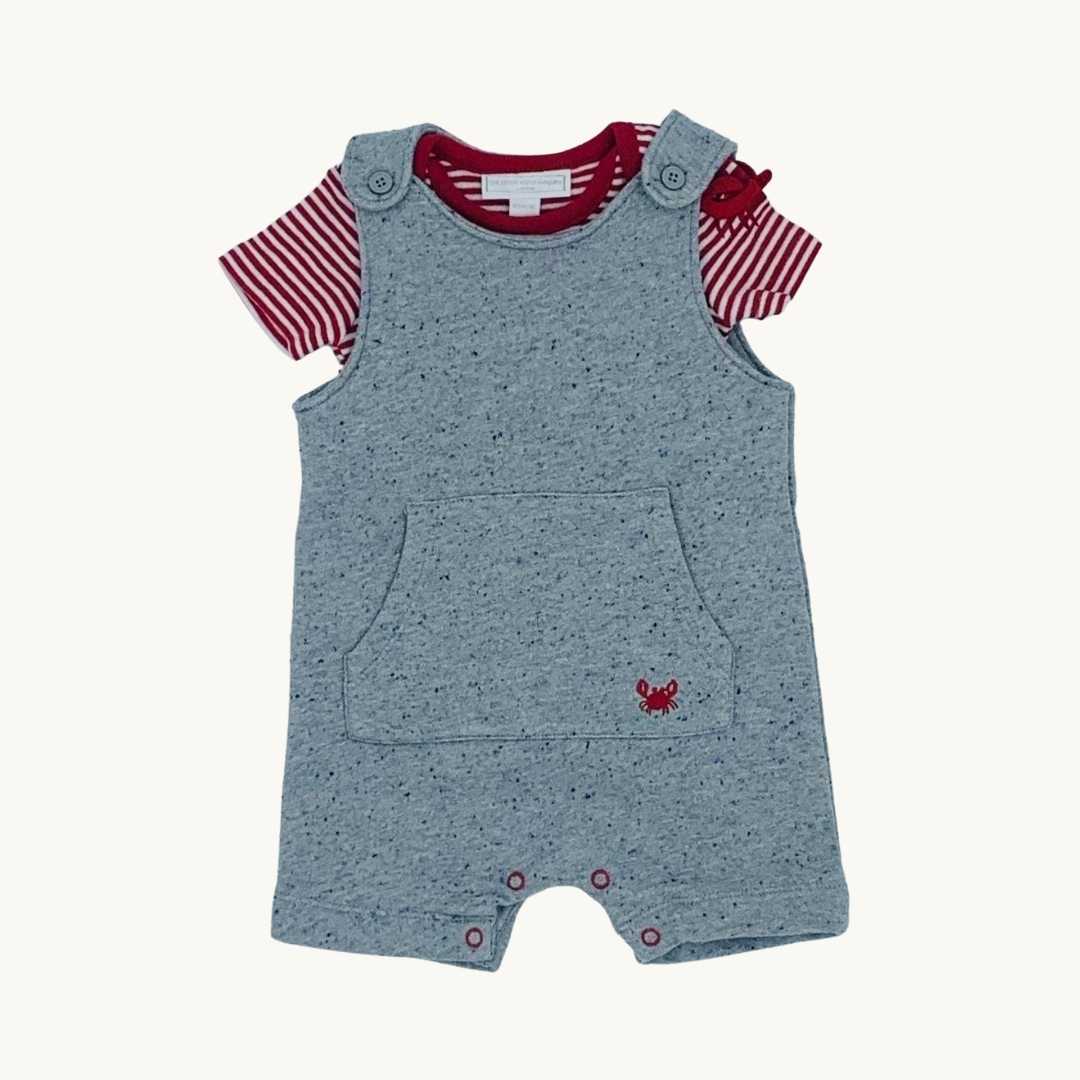 Hardly Worn The White Company grey romper dungarees size 0-3 months
