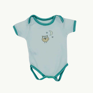 Gently Worn Slumberbaby white owl bodysuit size 3-6 months