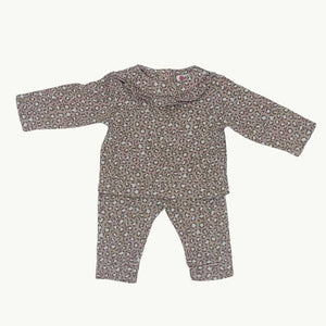 Gently Worn Boden leapard print set size 3-6 months