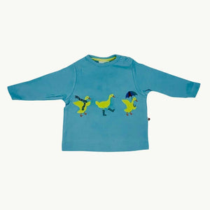 Hardly Worn Piccalilly blue duckling top size 0-3 months