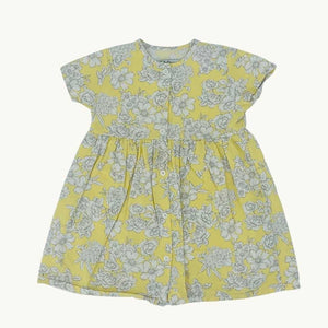 Hardly Worn Bebe Organic yellow flower dress size 1-2 years