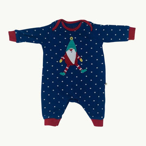 Hardly Worn Frugi navy elf romper size 0-3 months