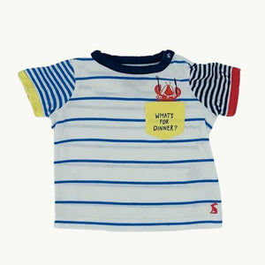 Hardly Worn Joules striped lobster t-shirt size 3-6 months