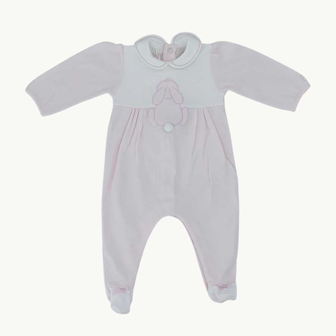 New Emile Et Rose pink rabbit sleepsuit size 1-3 months