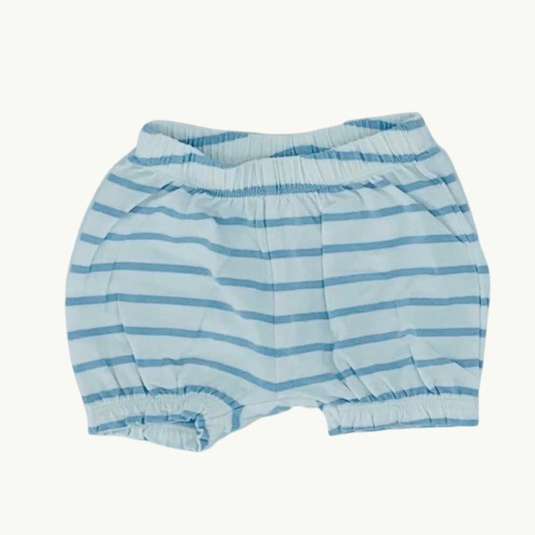 Hardly Worn Polarn O Pyret blue striped bloomers size 1-2 months
