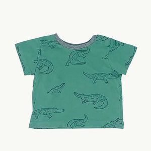 Hardly Worn Boden green crocodile t-shirt size 0-3 months