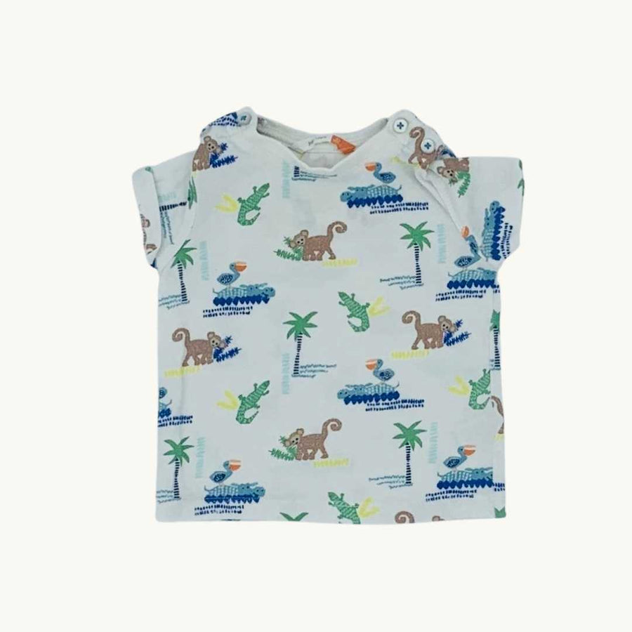 Hardly Worn John Lewis jungle dungaree set size 3-6 months