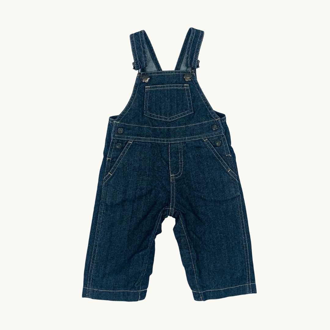 Hardly Worn Petit Bateau denim dungarees size 3-6 months