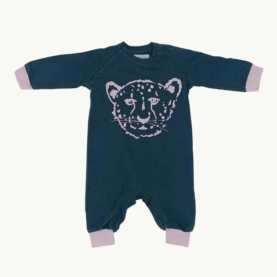 Hardly Worn Small Stories grey tiger romper size 0-3 months
