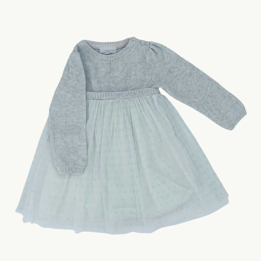 Hardly Worn The White Company grey knit dress size 18-24 months