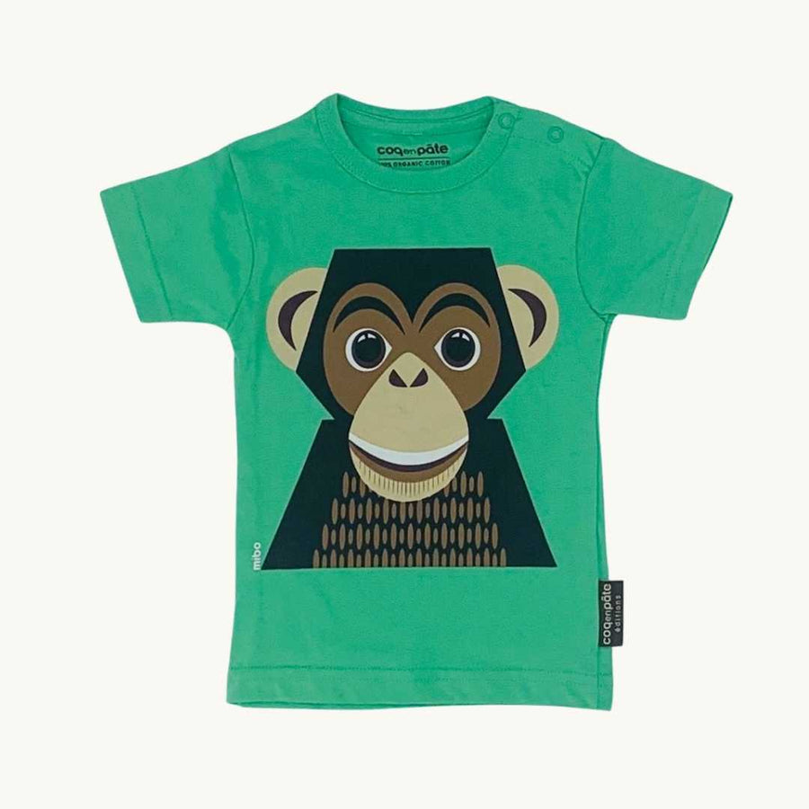 Never Worn Coq en Pate green chimp t-shirt size 6-12 months