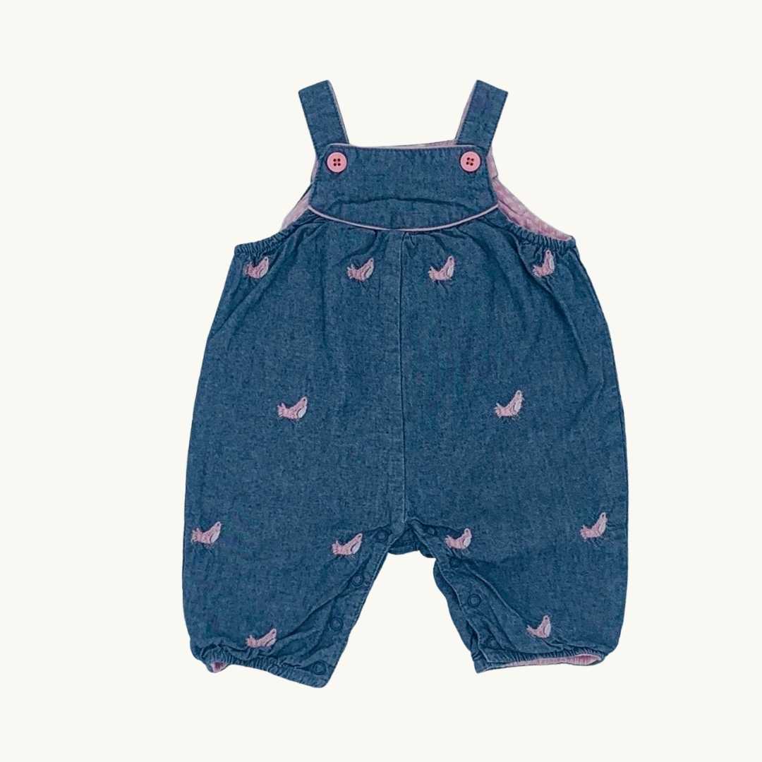 Gently Worn John Lewis summer denim dungarees size Newborn