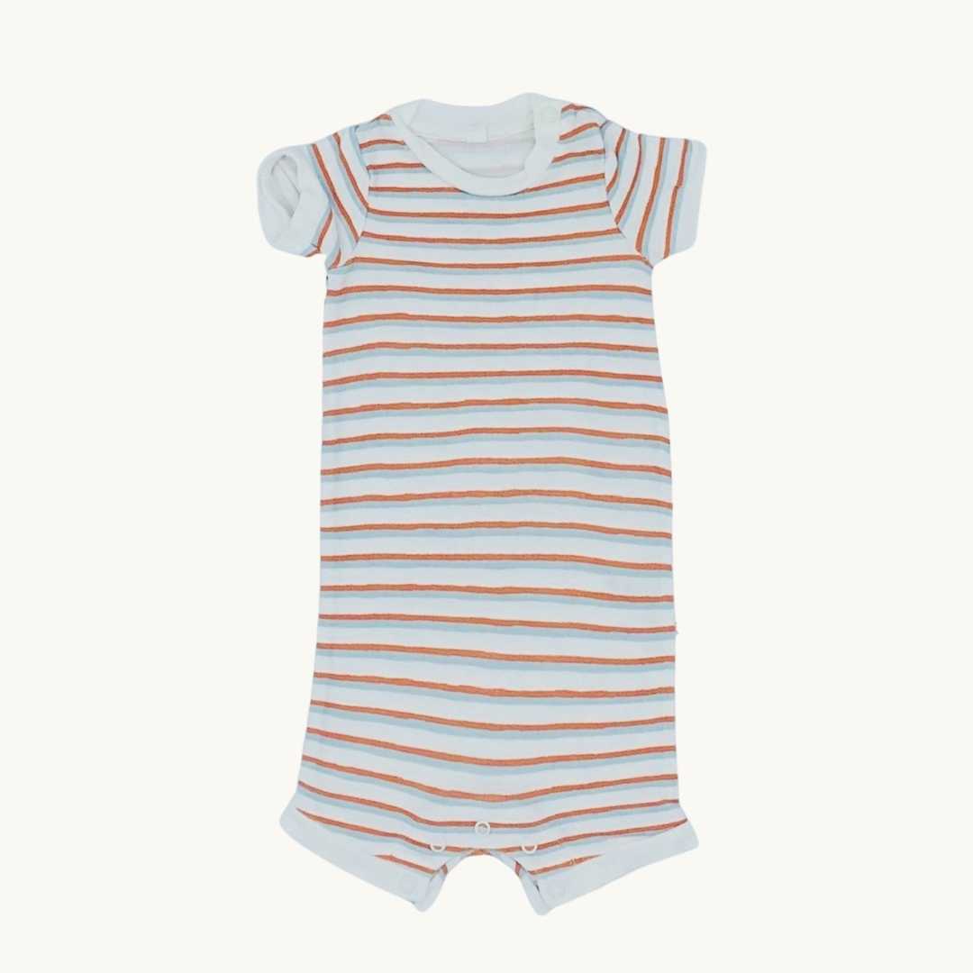 Hardly Worn Baby Mori striped summer shortie size 0-3 months