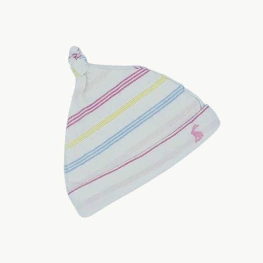 Hardly Worn Joules striped knotted hat size 0-6 months