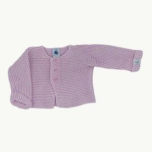 Hardly Worn Petite Bateau pink knit cardigan size 0-3 months