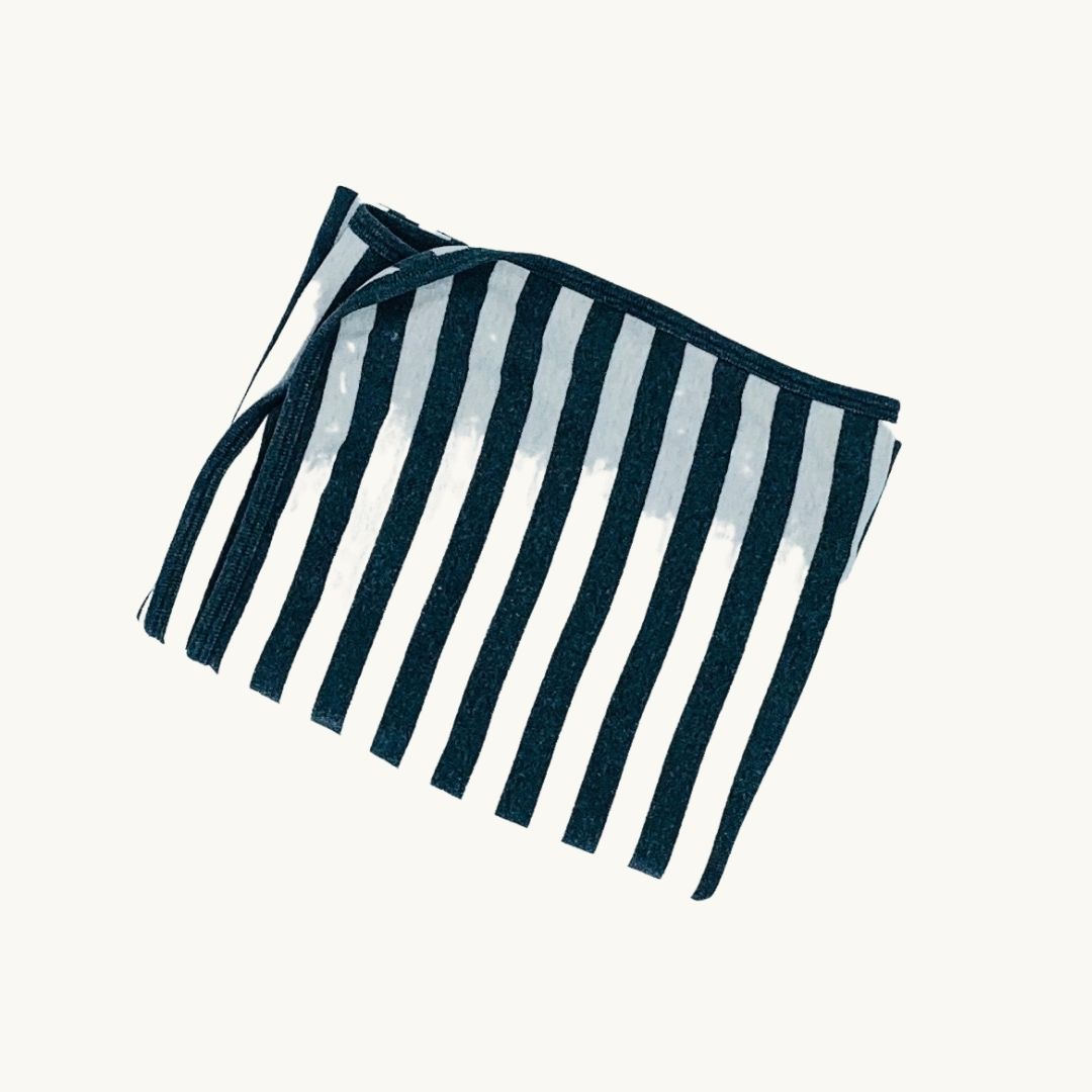 Gently Worn BeBe Boutiquie striped grey blanket