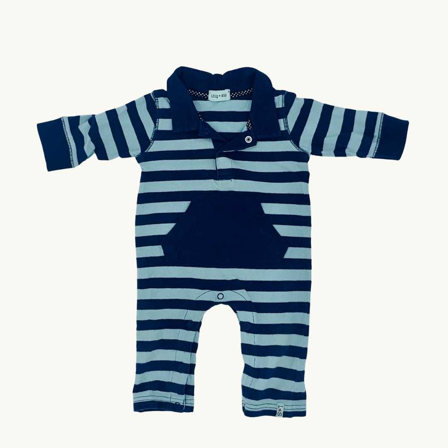 Gently Worn Lily & Sid collared romper size 3-6 months