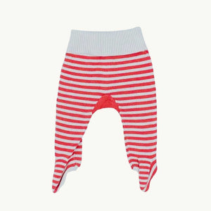 Hardly Worn John Lewis striped peach knitted leggings size 0-3 months
