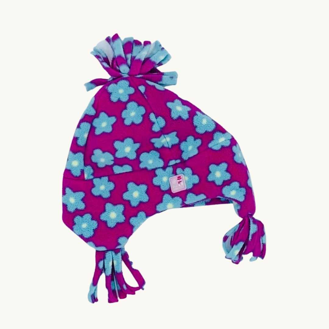 Hardly Worn Jojo Maman Bebe flower fleece hat size 1-2 years