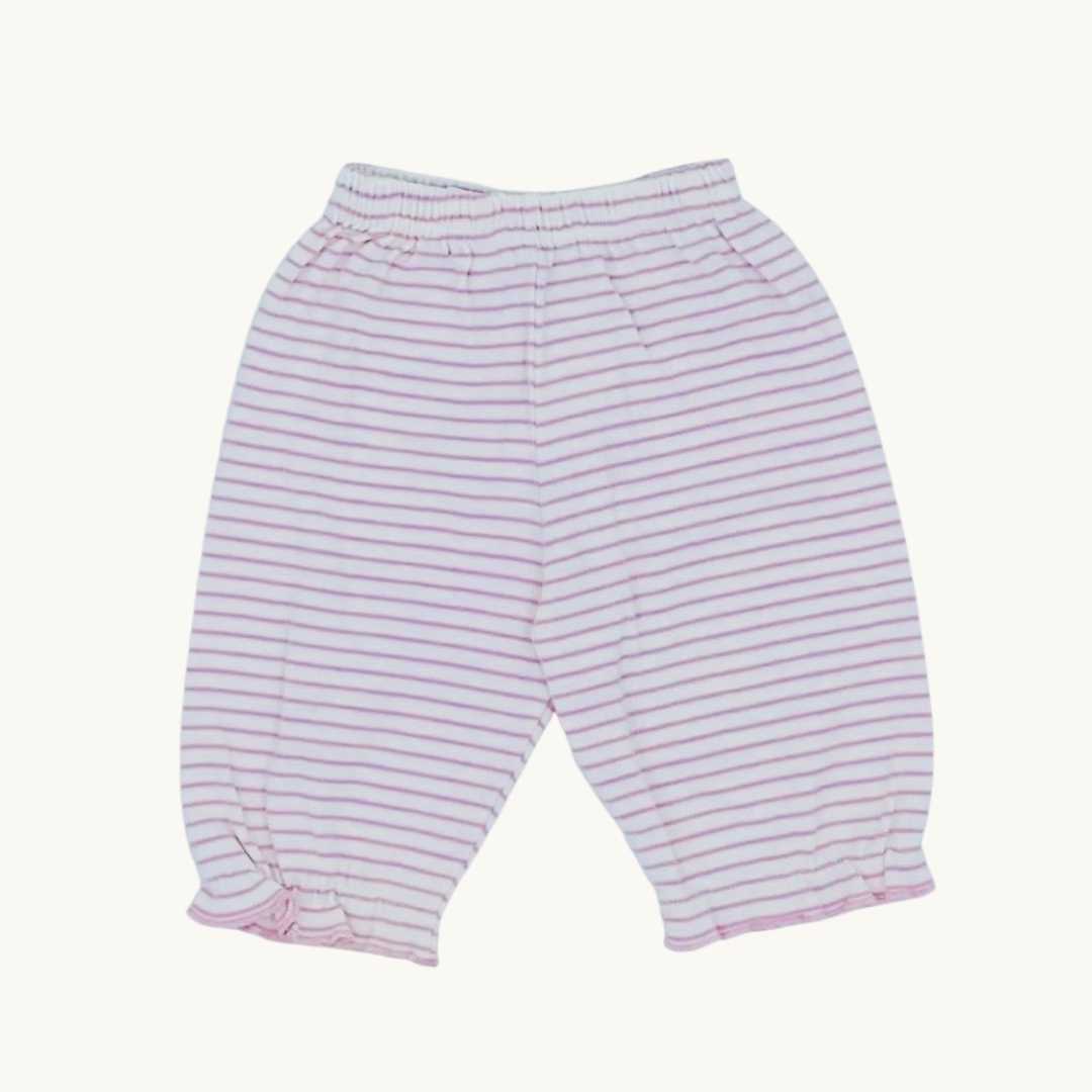 Hardly Worn Jojo Maman Bebe striped pink leggings size 3-6 months