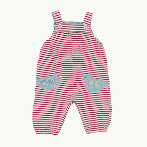 Hardly Worn Boden striped duck romper dungarees size 3-6 months