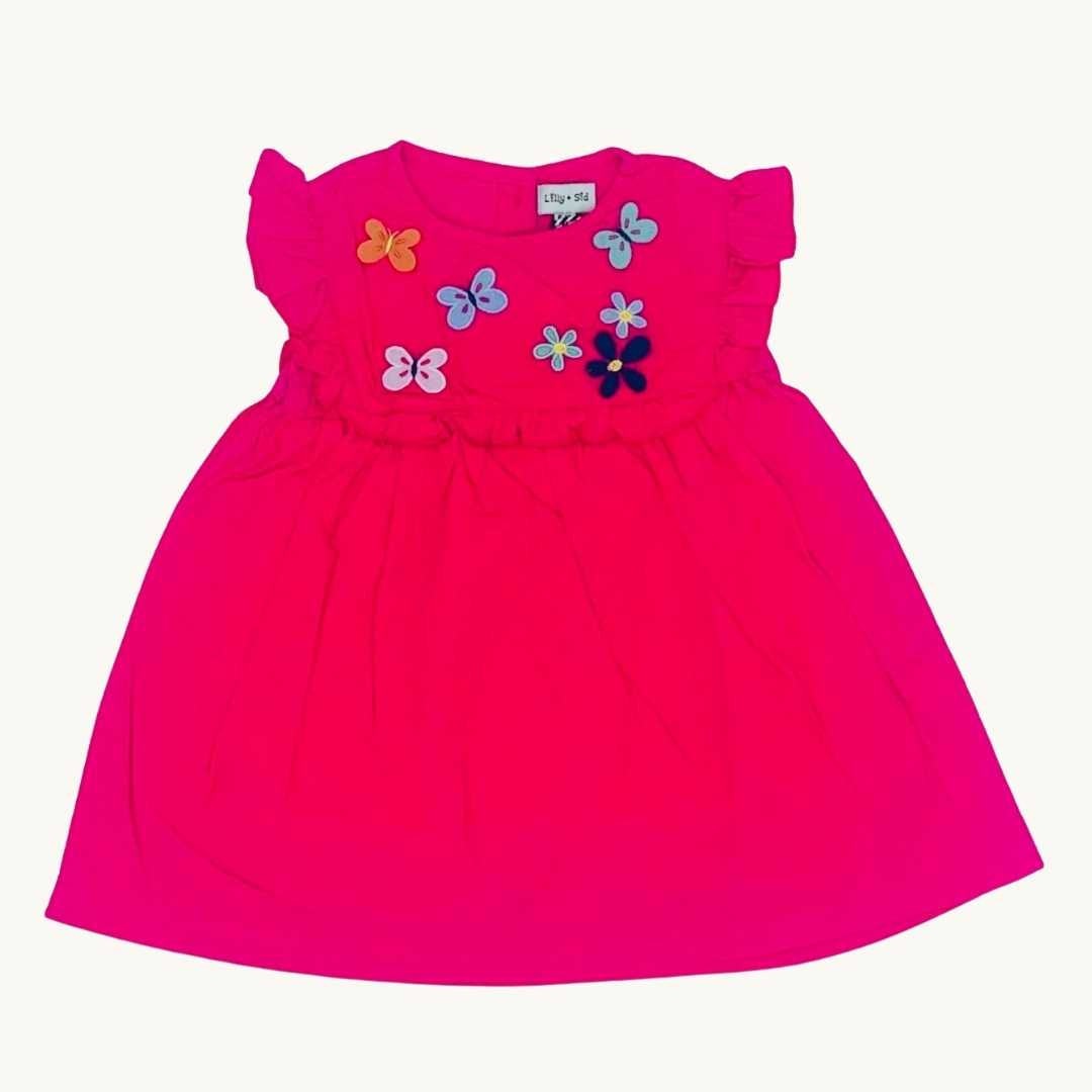 New Lilly & Sid pink flower dress size 6-12 months