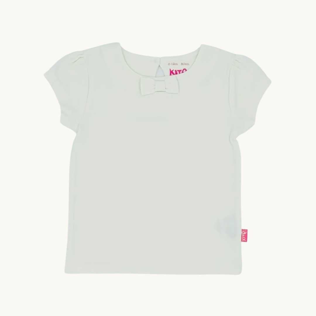Never Worn Kite white bow t-shirt size 6-12 months