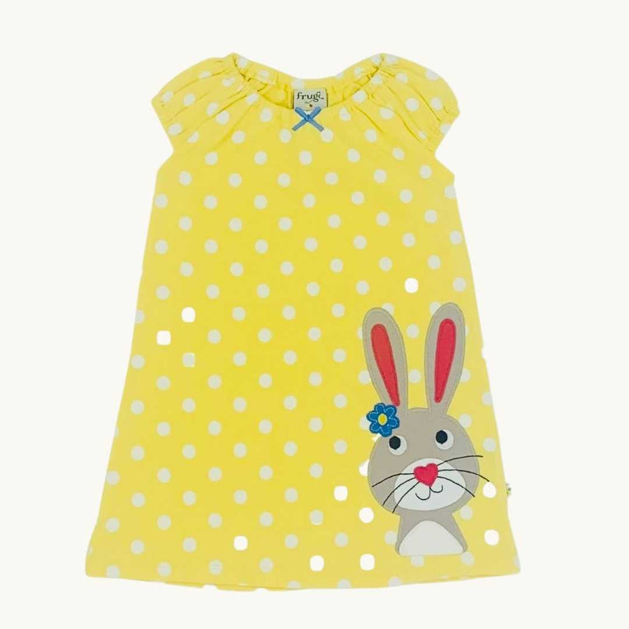 Never Worn Frugi spotted rabbit dress size 6-12 months