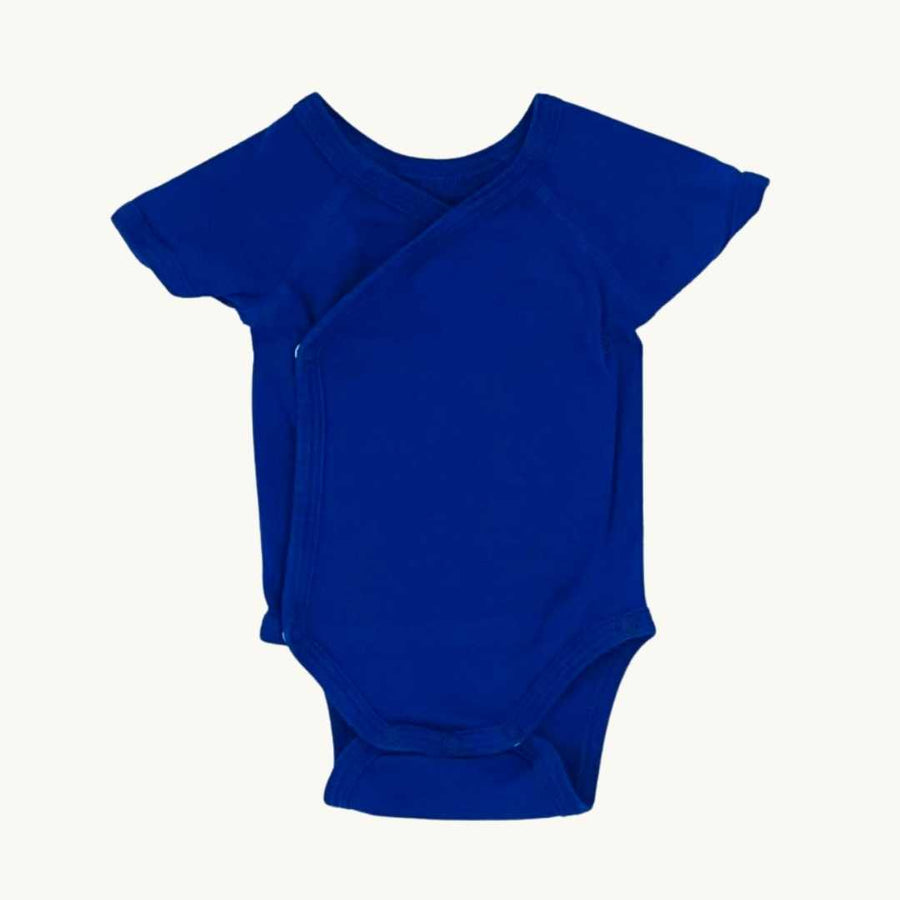 Hardly Worn Petit Bateau blue kimono bodysuit size 0-1 month