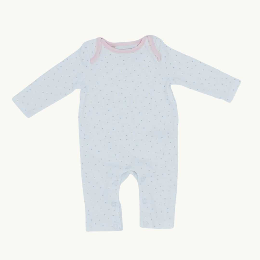 Hardly Worn The White Company pastel spot romper size Newborn