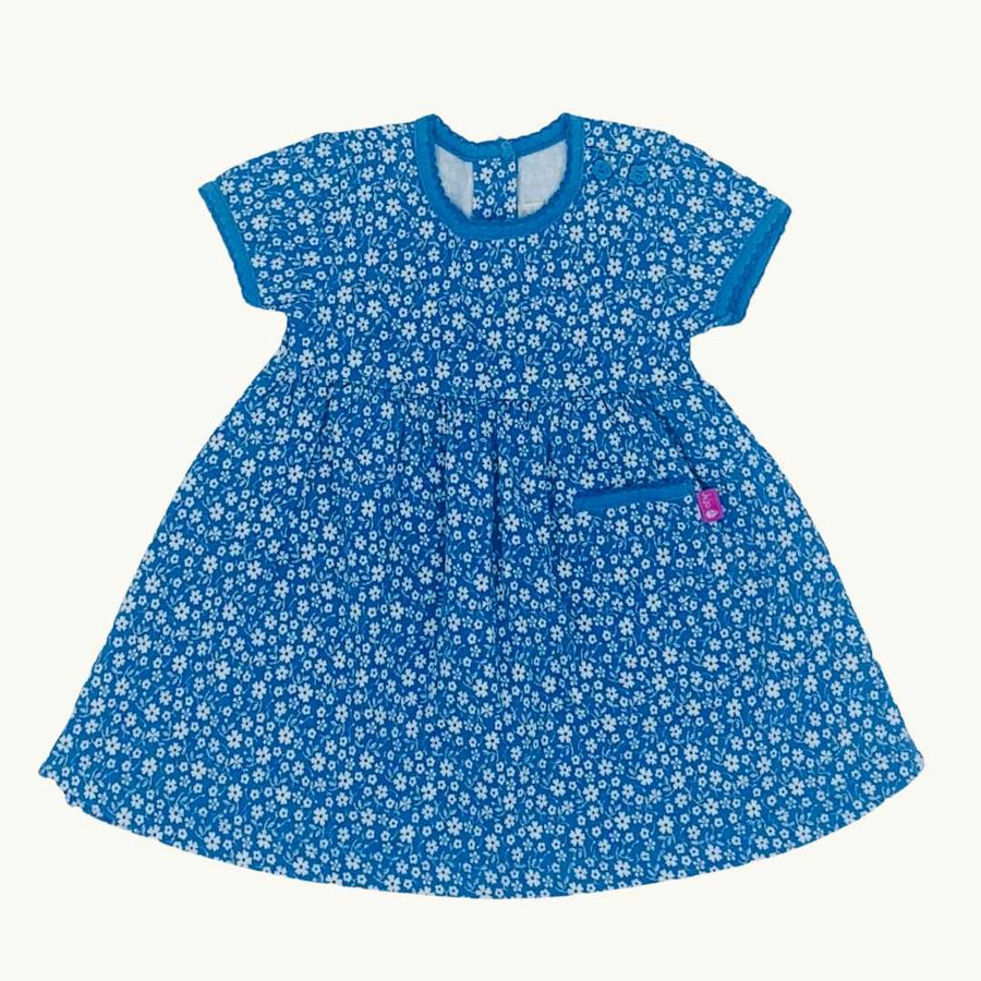Hardly Worn Jojo Maman Bebe blue flower dress size 3-6 months