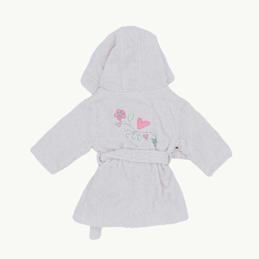 Gently Worn The White Company pink toweling robe size 0-6 months