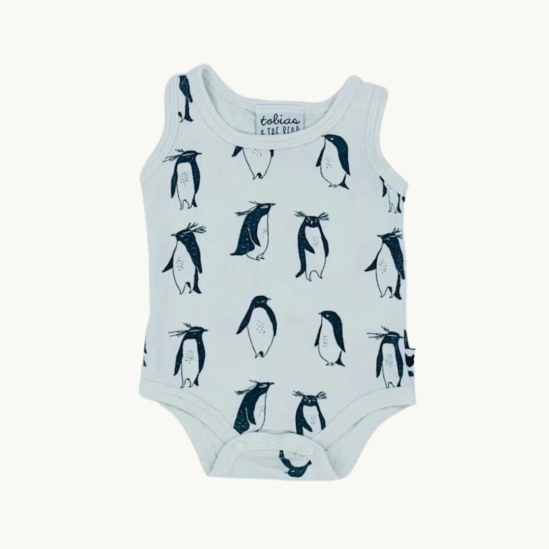 Needs TLC Tobias & The Bear penguin singlet body size 0-3 months