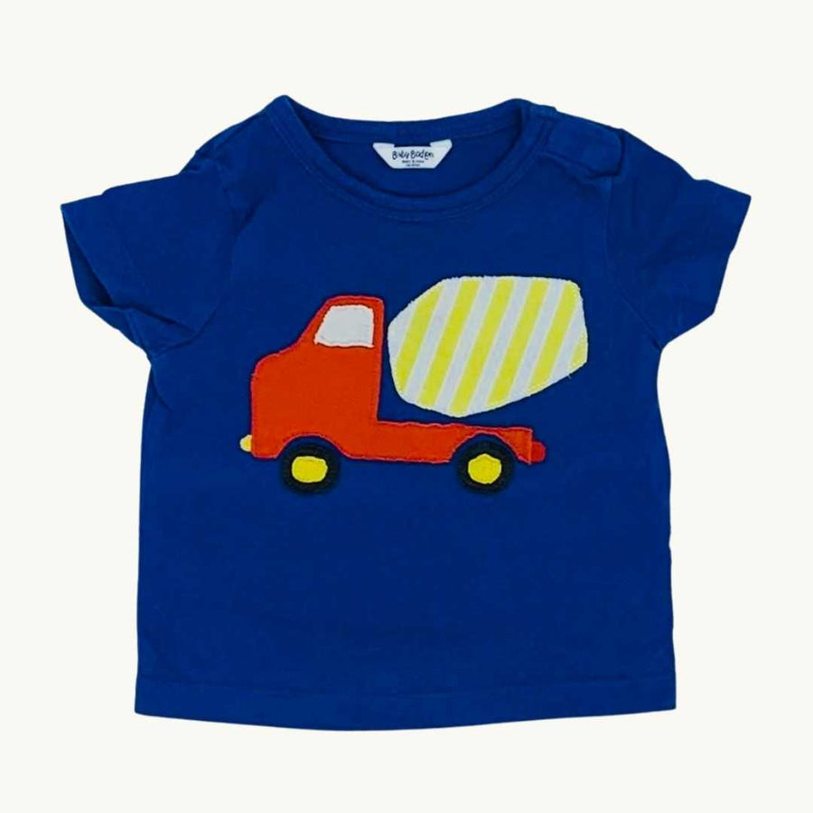Gently Worn Boden blue truck t-shirt size 3-6 months