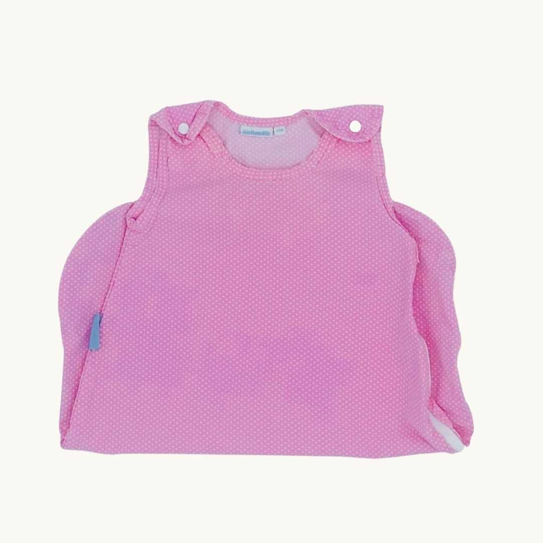 Hardly Worn Jojo Maman Bebe pink spot sleeping bag size 0-6 months