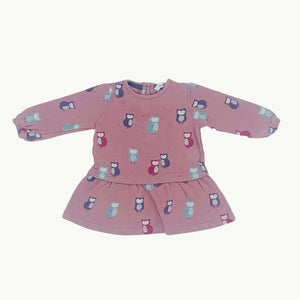 Hardly Worn John Lewis pink owl dress size 3-6 months