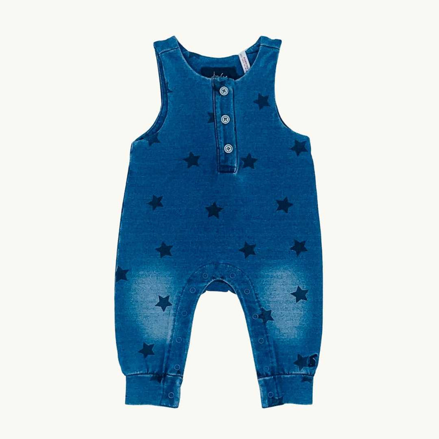 New Joules denim star romper dungarees size 0-3 months
