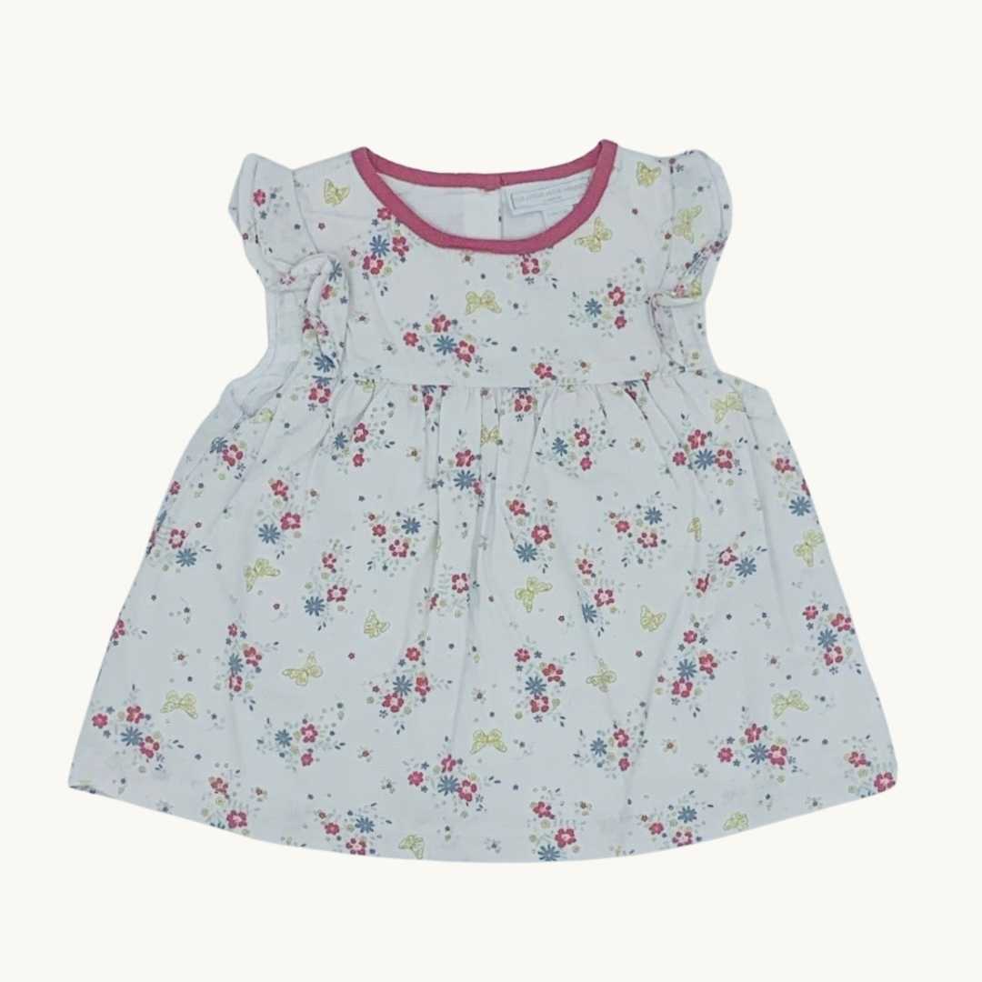 Gently Worn The White Company flower dress size 12-18 months