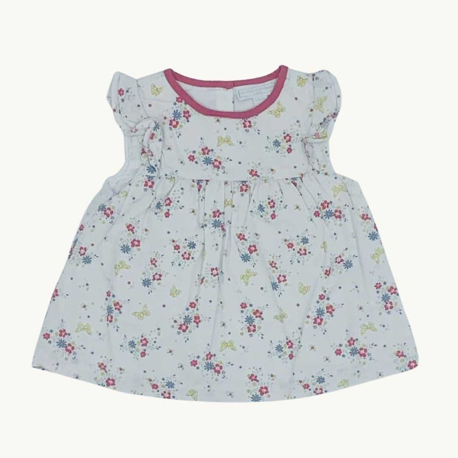 Gently Worn The White Company flower dress size 12-18 months