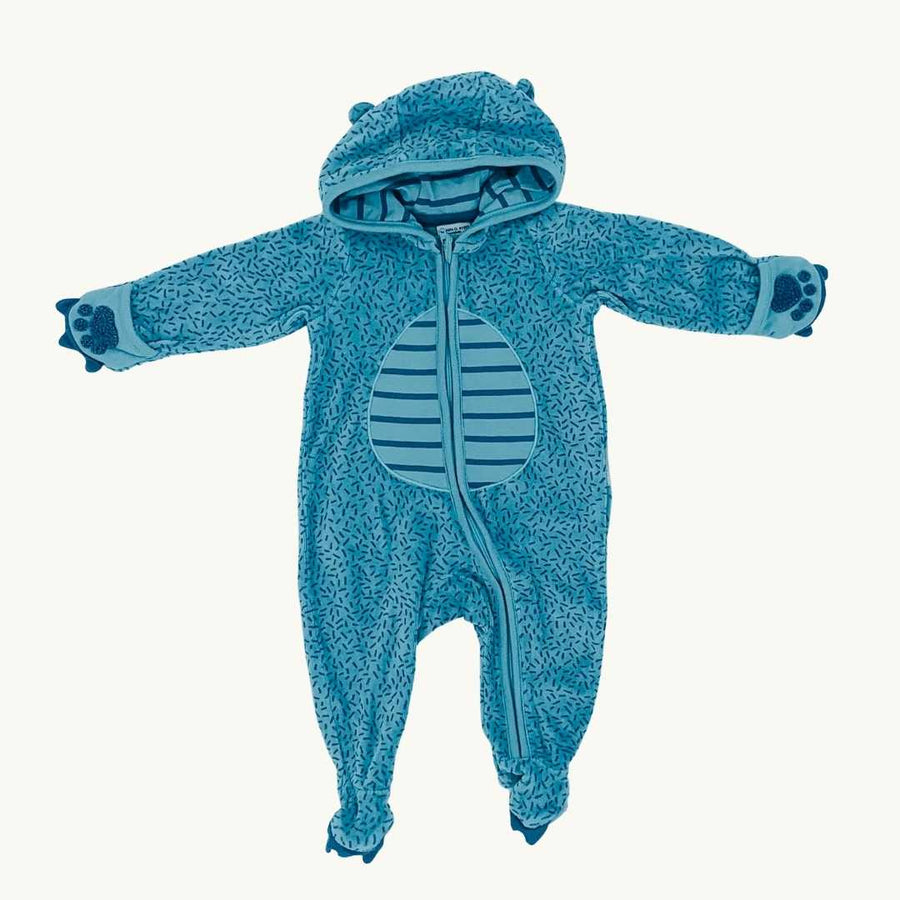 Hardly Worn Polarn O Pyret velour zip-up romper size 1-2 months