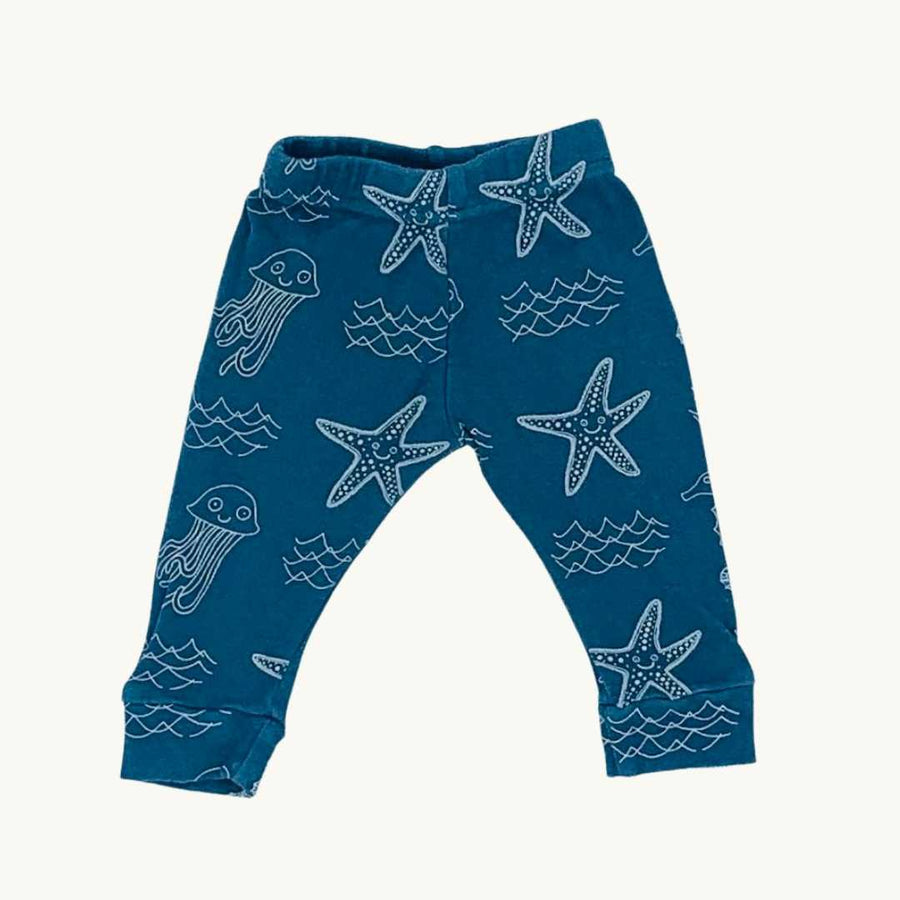 Hardly Worn Tobias & The Bear blue ocean leggings size 0-3 months