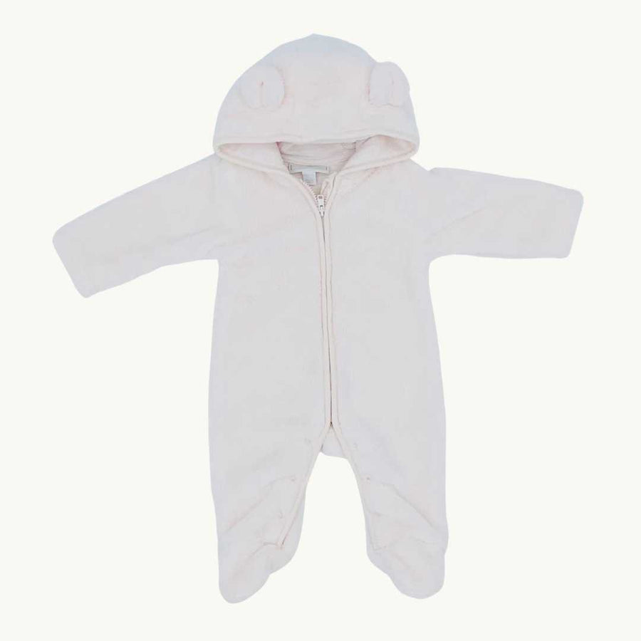 Never Worn The White Company pink fleece pramsuit size 0-3 months