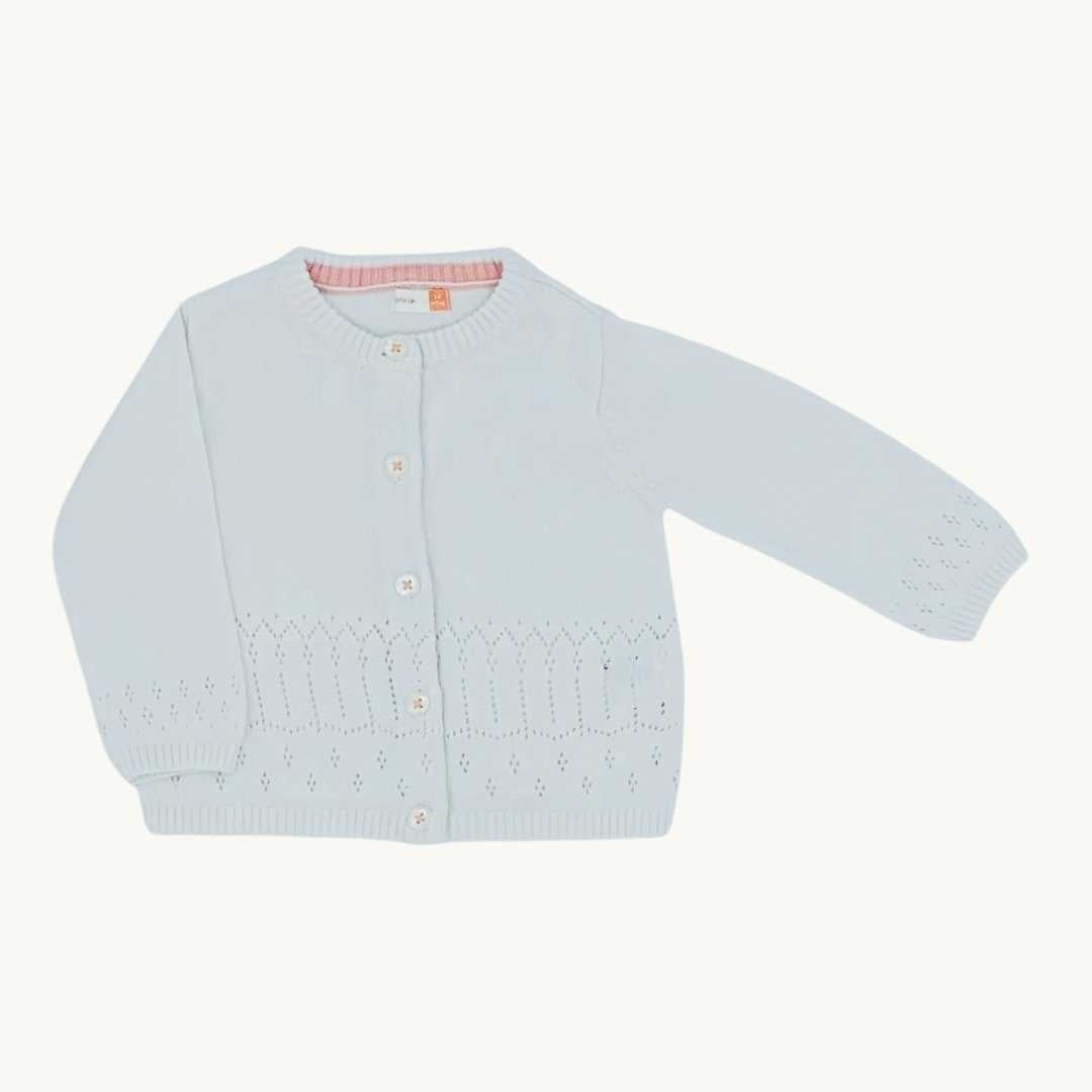 Hardly Worn John Lewis white knitted cardigan size 3-6 months