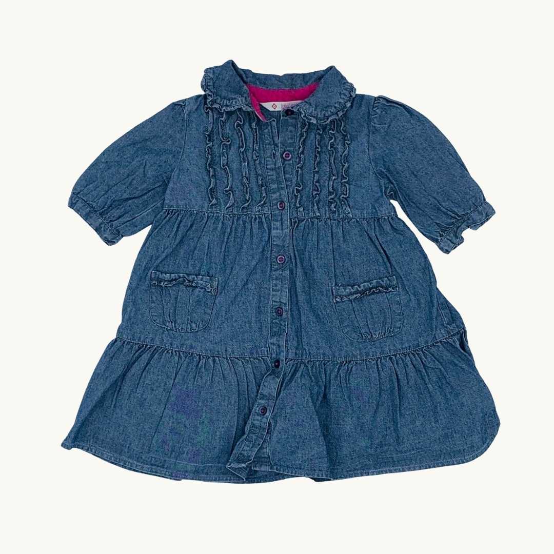 Gently Worn John Lewis denim dress size 18-24 months