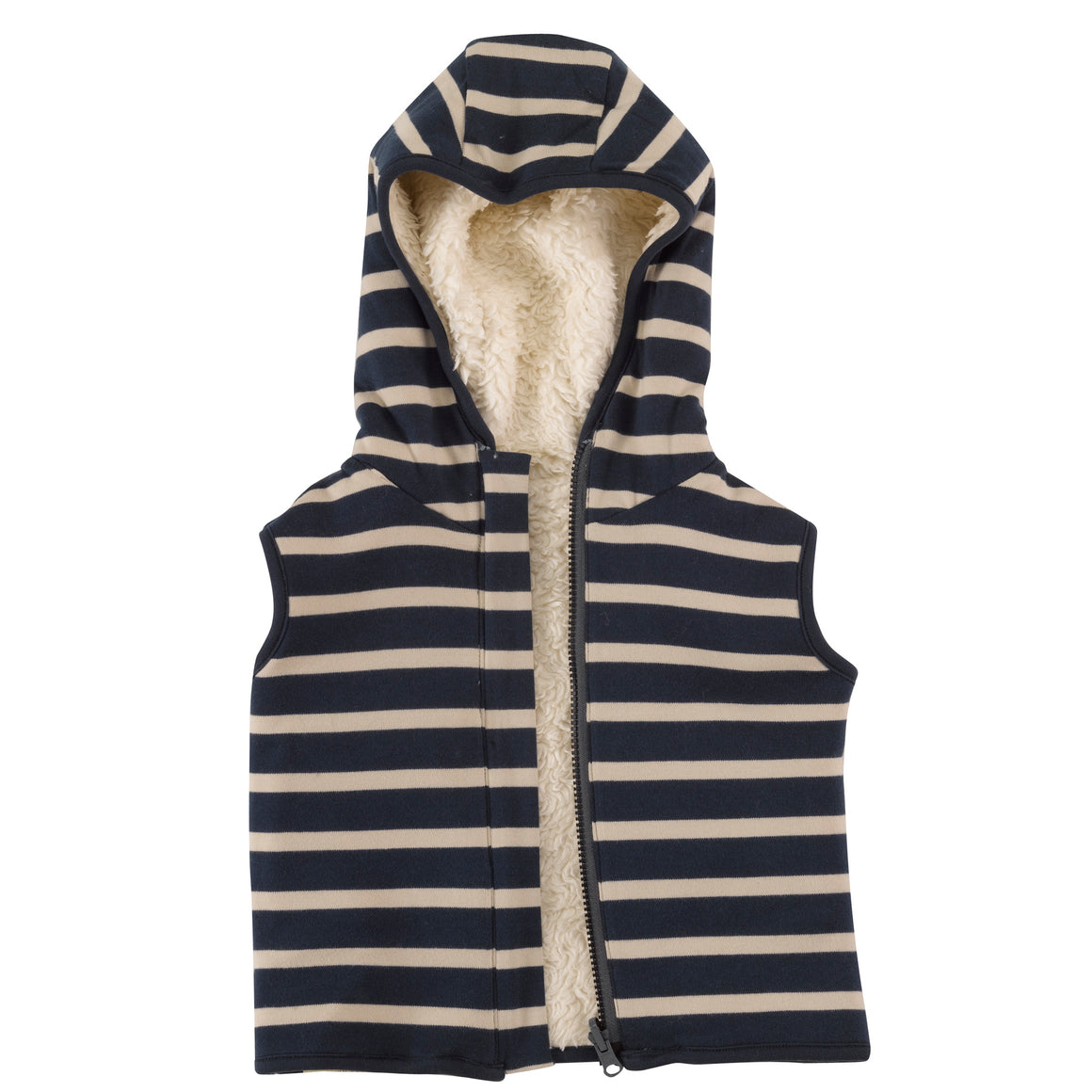 Reversible Gilet with Ink Blue breton stripe