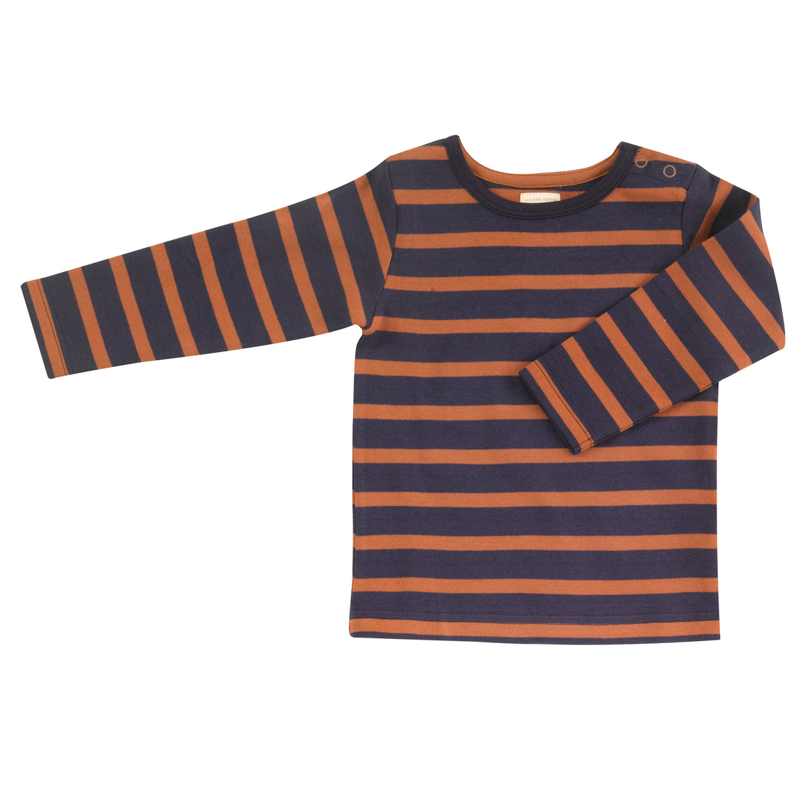 Top in navy & rust breton stripe