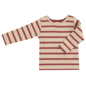 Long sleeve t-shirt in Spice breton stripe