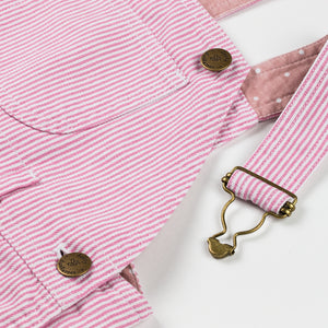 Classic Dungarees in Pink Stripe